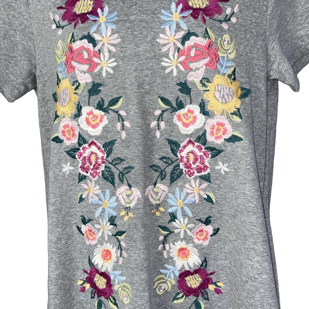 Umgee Gray Floral Embroidered Dress small - Picture 3 of 4